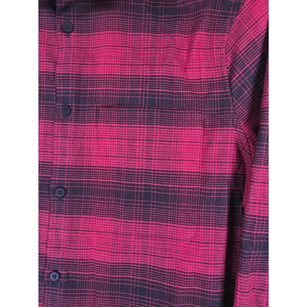Lululemon Masons Peak Performance Flannel Mens Red Plaid Long Sleeve Shirt Sz XL